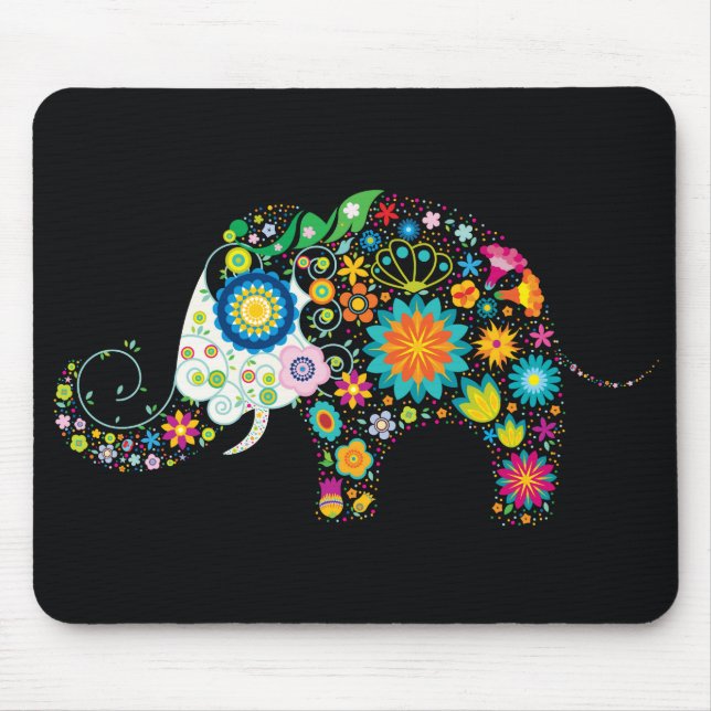 Mousepad Flor Elefante De Flor De Corte Fino (Frente)