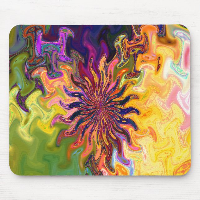 Mousepad Flor Fractal Abstrato (Frente)