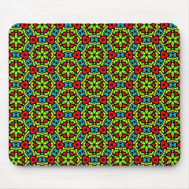 Mousepad Flor Geométrico Verde (Frente)