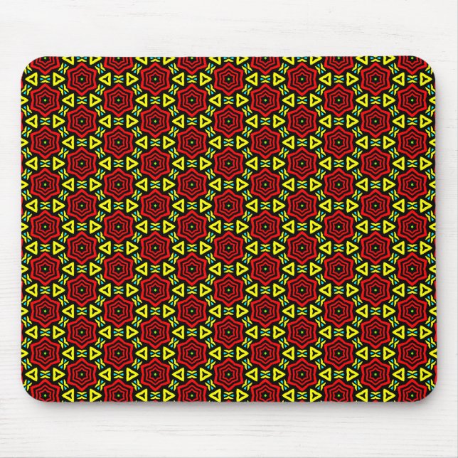 Mousepad Flor Geométrico Vermelho (Frente)