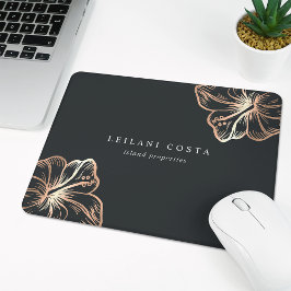 Mousepad Flor Hibiscus de Cobre Elegante
