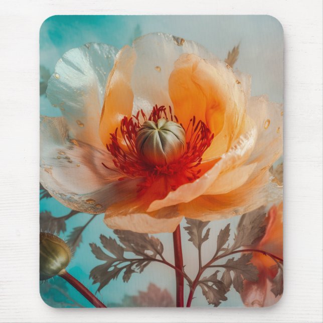Mousepad Flor Laranja Delicada (Frente)