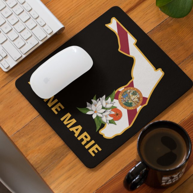 Mousepad Flor Laranja do Estado de Sinalizador da Flórida P (Criador carregado)