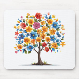 Mousepad Flor Laranja e Azul