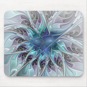 Mousepad Flor moderna abstrata do Fractal do Flourish com