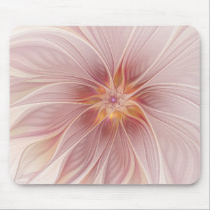 Mousepad Flor moderna do abstrato floral cor-de-rosa macio