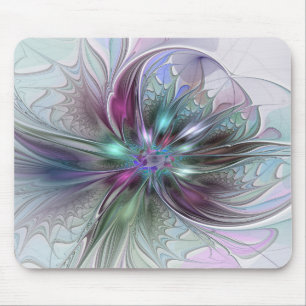 Mousepad Flor moderna do Fractal do abstrato colorido da