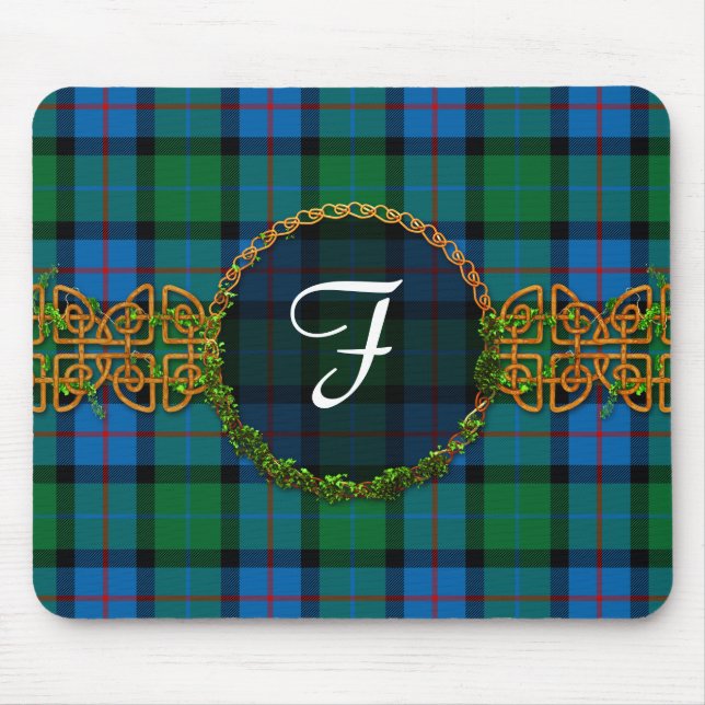 Mousepad Flor Monograma De Tartans Da Escócia (Frente)