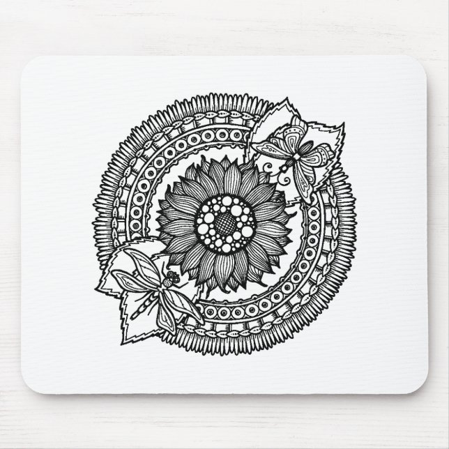 Mousepad Flor na mandala (Frente)