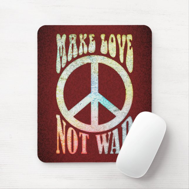Mousepad Flor Power Peace - Fazer Amor Não Guerra 1 (Com mouse)