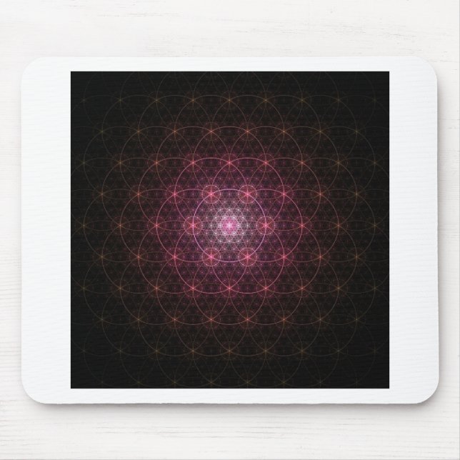 Mousepad Flor preta de néon da vida (Frente)