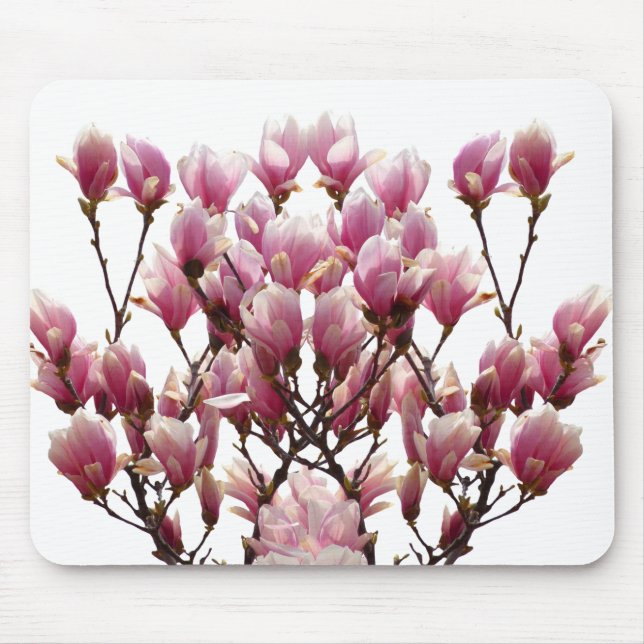 Mousepad Flor-Primavera de-Magnolias Rosa (Frente)