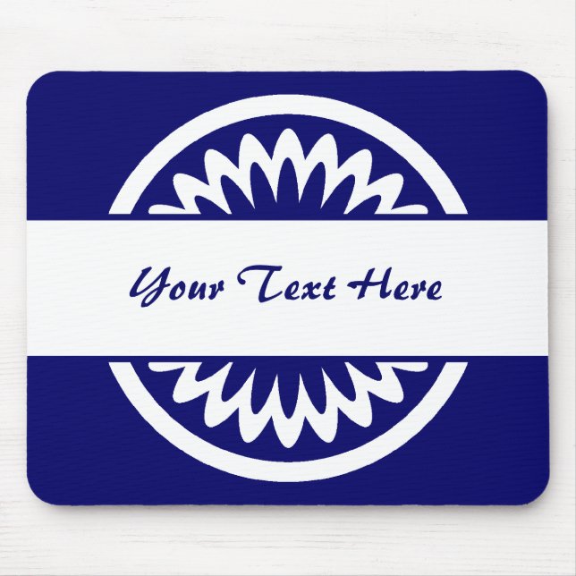 Mousepad Flor redondo - Azul escuro (Frente)