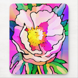 Mousepad Flor rosa Abstrato moderno