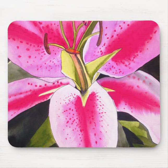 Mousepad Flor rosa brilhante Lily Tenerfife (Frente)
