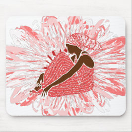 Mousepad Flor rosa | Cabeça africana embutida numa mulher n