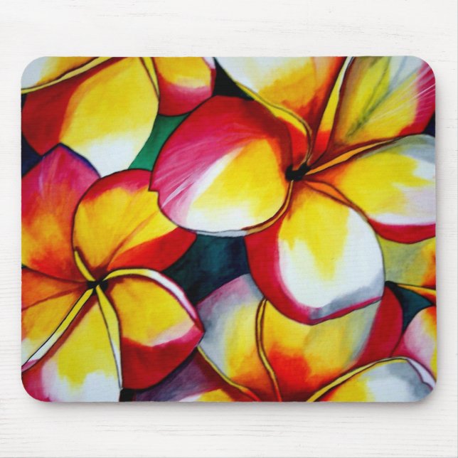 Mousepad Flor rosa Frangipani por Sacha Grossel Art (Frente)