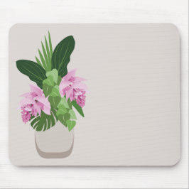 Mousepad Flor rosa Tropical Medinilla em Beige Vase