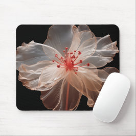 Mousepad Flor translúcida elegante a preto