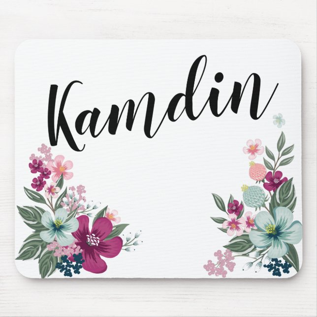 Mousepad Flor tropical do mouse personalizado em branco (Frente)
