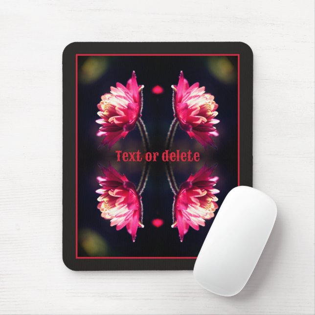 Mousepad Flor Vermelho No Abstrato de Luz Solar Personaliza (Com mouse)