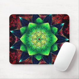 Mousepad Flor virtual esverdeada e rústica, em coral