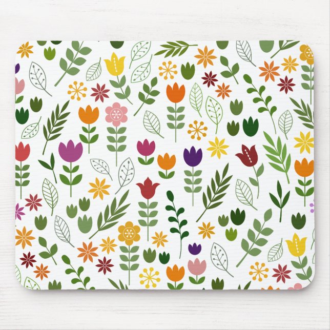 Mousepad Flora escandinava do estilo & teste padrão grande (Frente)