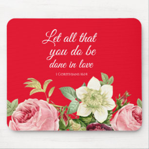 Mousepad Florais Elegantes 1 Coríntios 16: 14