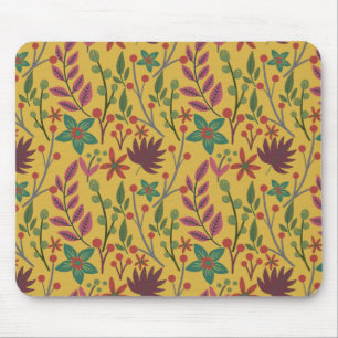 Mousepad Florais, sem costura, flores amarelas