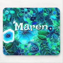Floral Abstrato Azul Turquesa Verde Personalizado