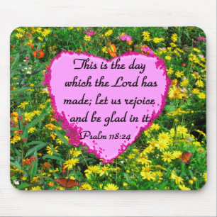 MOUSEPAD FLORAL AMARELO PSALM 118:24 FOTO DESIGN