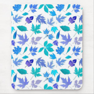 Mousepad Floral Blue Flowers Pattern Design- 36566