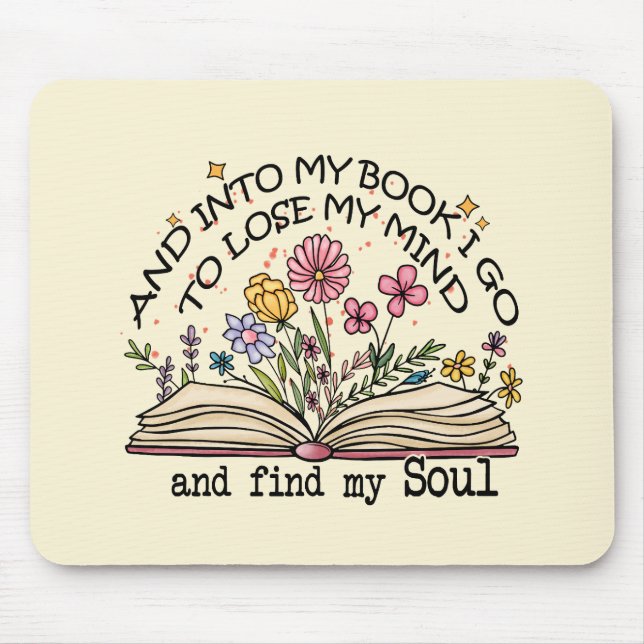 Mousepad Floral Book Lover (Frente)