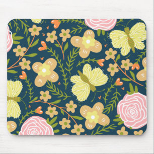 Mousepad Floral, Borboleta E Elegante Seamless Glamour 