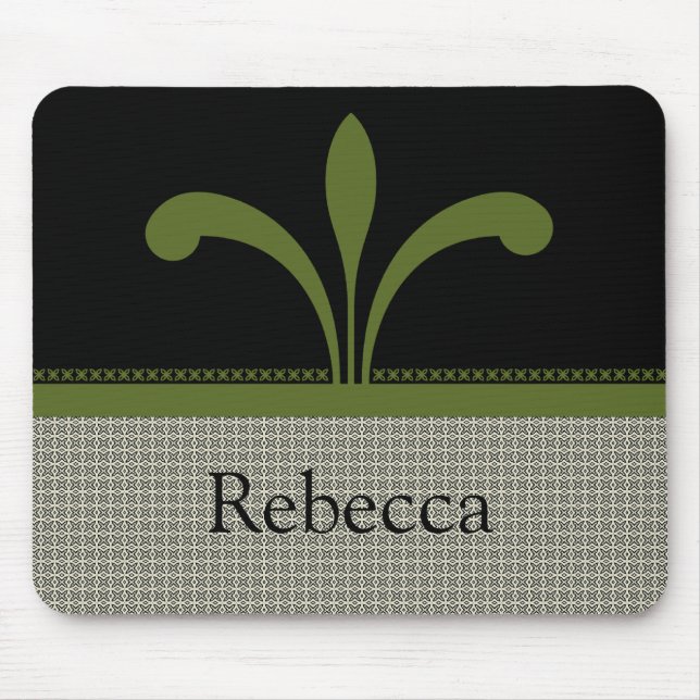 Mousepad Floral Chic Mousepad, Olive Green (Frente)