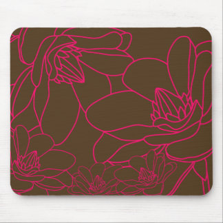 Mousepad floral chique moderno - rosa e Brown
