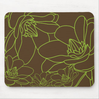 Mousepad floral chique moderno - verde e Brown