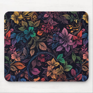 Mousepad Floral Colorido Arco-íris Vintage
