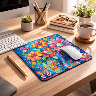 Mousepad Floral Colorido Vibrante