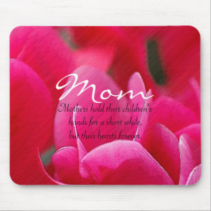 Mousepad floral cor-de-rosa & vermelho da mamã
