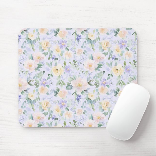 Mousepad Floral Creme Lavanda (Com mouse)