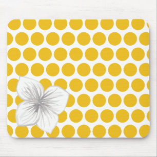 Mousepad Floral de Bolinhas com Flor Aquarela