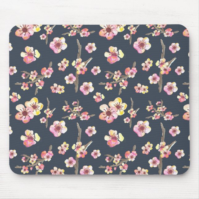 Mousepad Floral de Flor de Cereja de marinho (Frente)