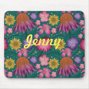 Mousepad Floral de Flor Selvagem Personalizado