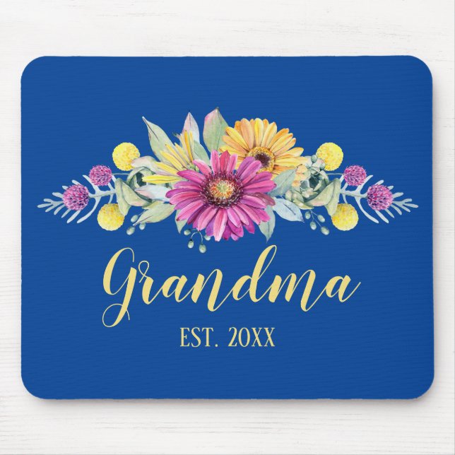 Mousepad Floral de Flores do Deserto Elegante da Vovó (Frente)