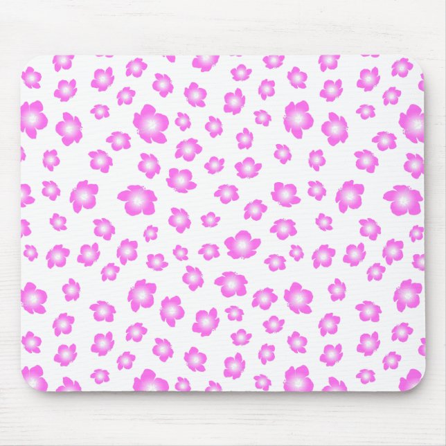 Mousepad Floral de Hibiscus Rosa Suave (Frente)