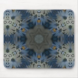 Mousepad Floral de Margarida Azul Antiquado