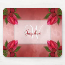 Floral de mármore vermelho do monograma