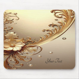 Mousepad Floral Dourado Ornamentado