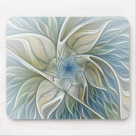Mousepad Floral Dream Pattern Abstrato Blue Khaki Fractal